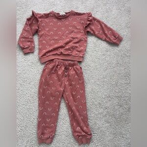 Toddler Girls Jessica Simpson Two-Piece Set in Dusty Rose
